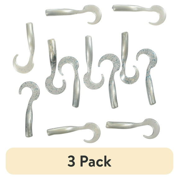 (3 pack) Creme 2" Curl Tail Shad Fishing Lures, Blue Thunder 12 Pack