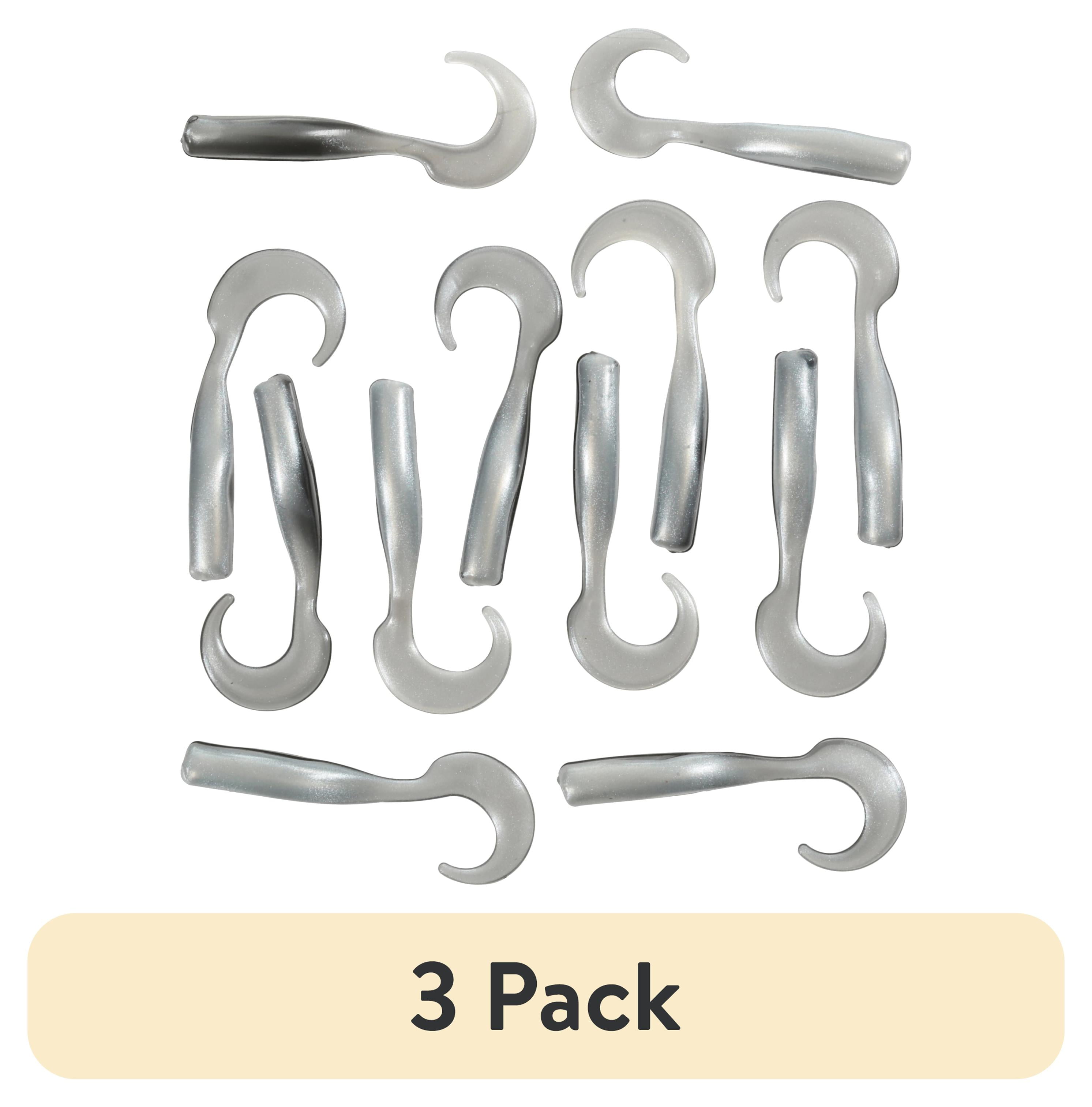 (3 pack) Creme 2" Curl Tail Shad Lure,Pearl Black , 12 Pack