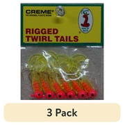 (3 pack) Creme 2" Rigged Twirl Tail Lure, Pink & Chartreuse, 1/32 oz., 6 Count