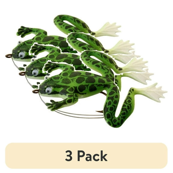 (3 pack) Creme 4" Tru-Lur Lifelike Frog Lure, Green