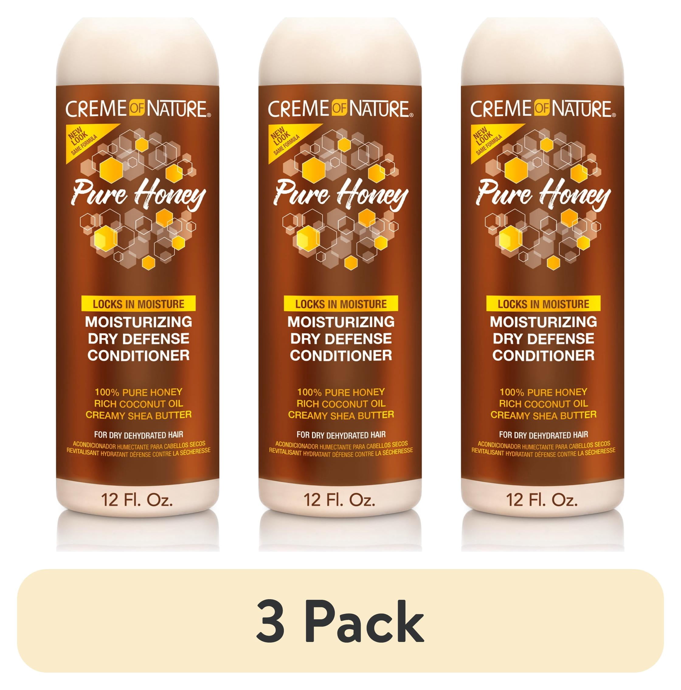 (3 pack) Creme of Nature Pure Honey Dry Defense Conditioner with Coconut Oil & Shea Butter, 12 fl oz