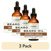 (3 pack) Cremo Beard Oil, Bourbon Vanilla Scent, 1 fl oz, Moisturizes & Softens Beards
