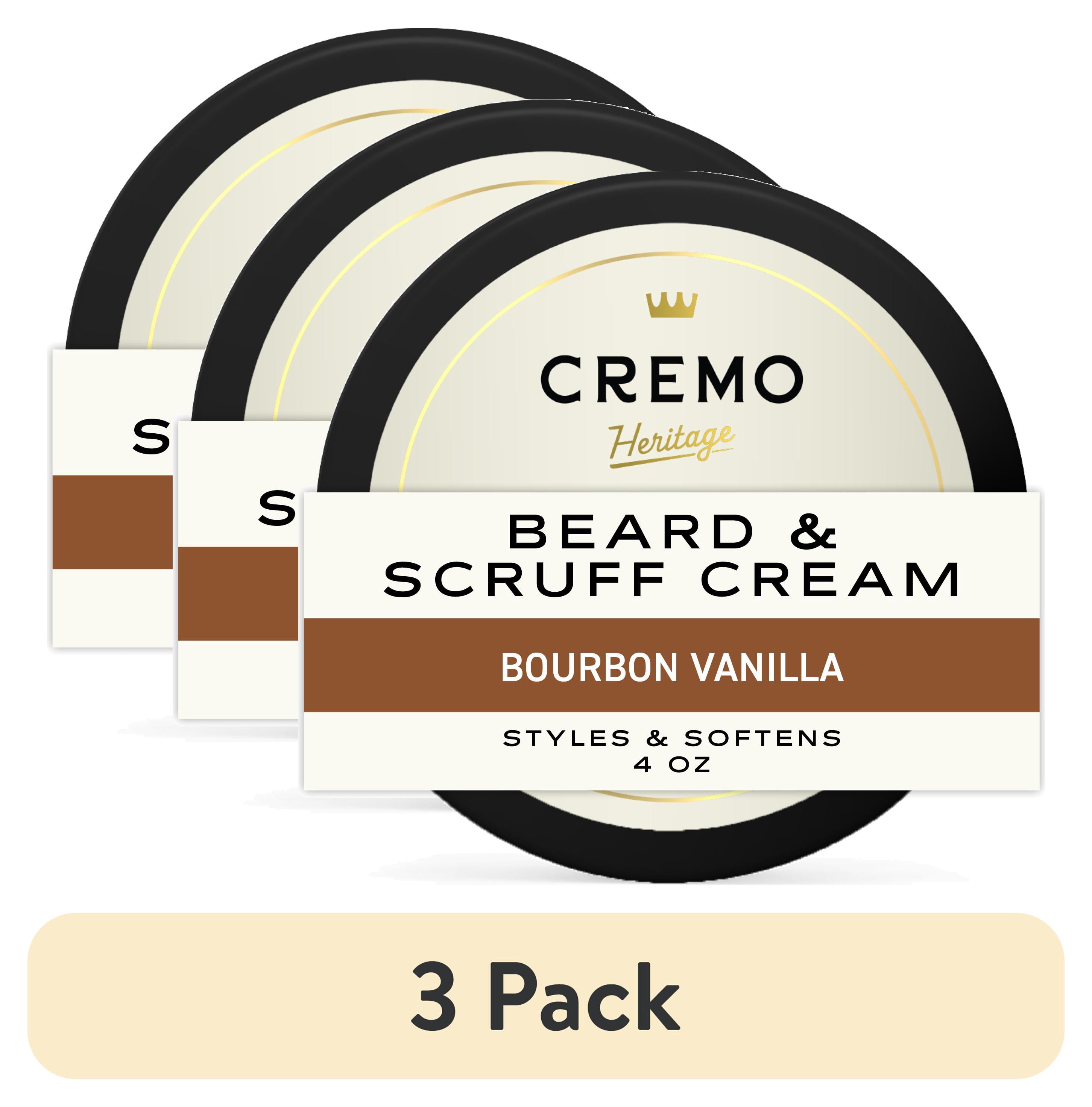 (3 pack) Cremo Beard & Scruff Cream, Bourbon Vanilla Scent, Moisturize & Condition Facial Hair, 4 oz