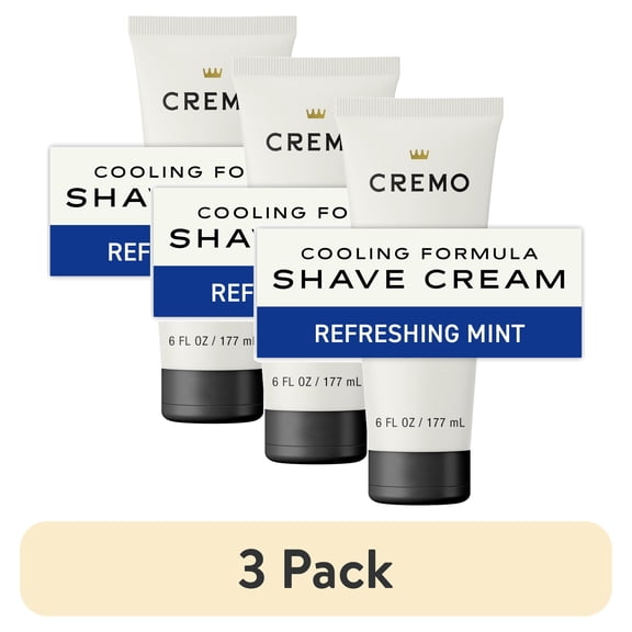 (3 pack) Cremo Men's Cooling Shave Cream, Refreshing Mint Scent, 6 fl oz