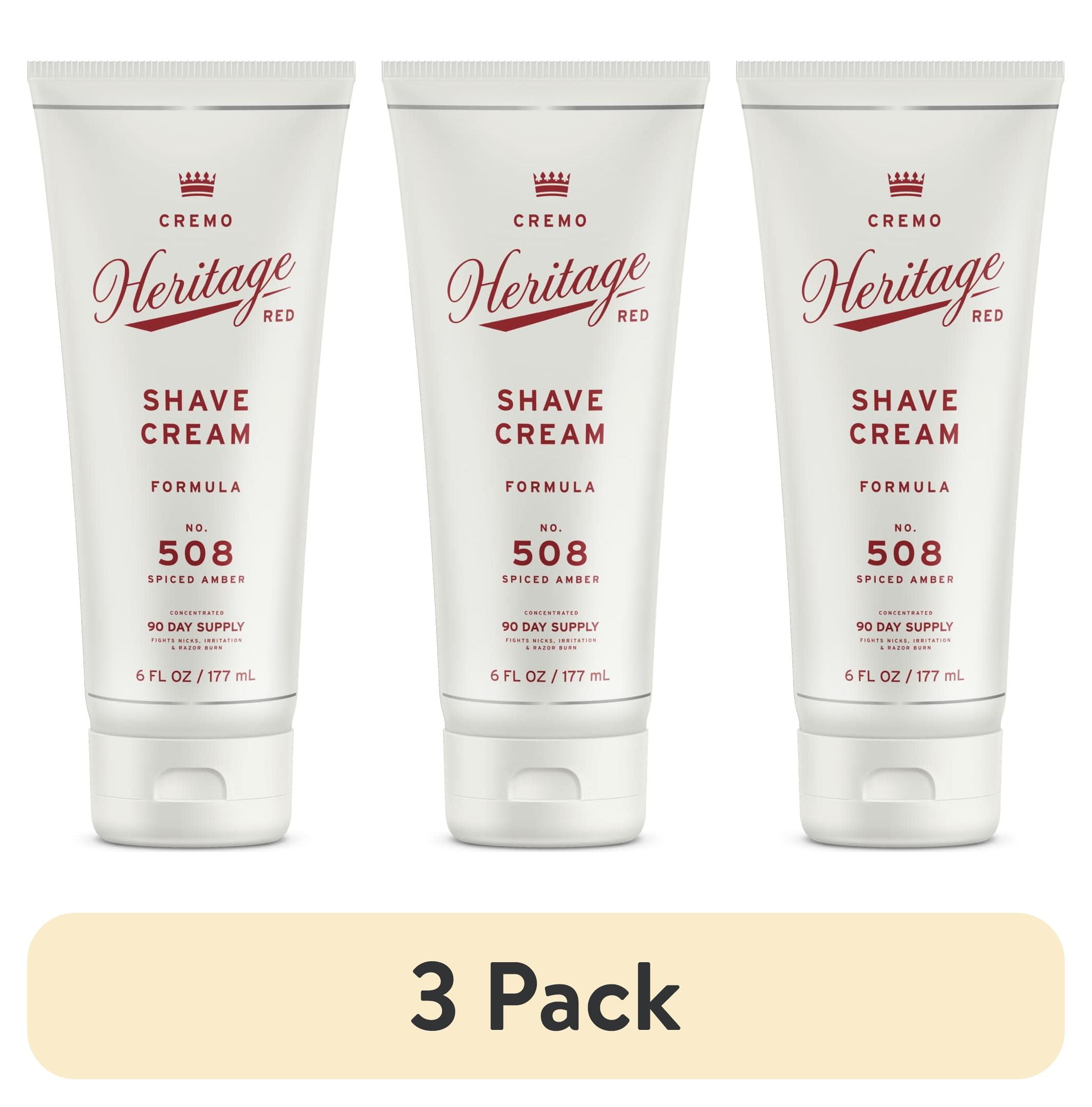 (3 pack) Cremo Men's Concentrated Shave Cream, Spiced Amber, 6 oz