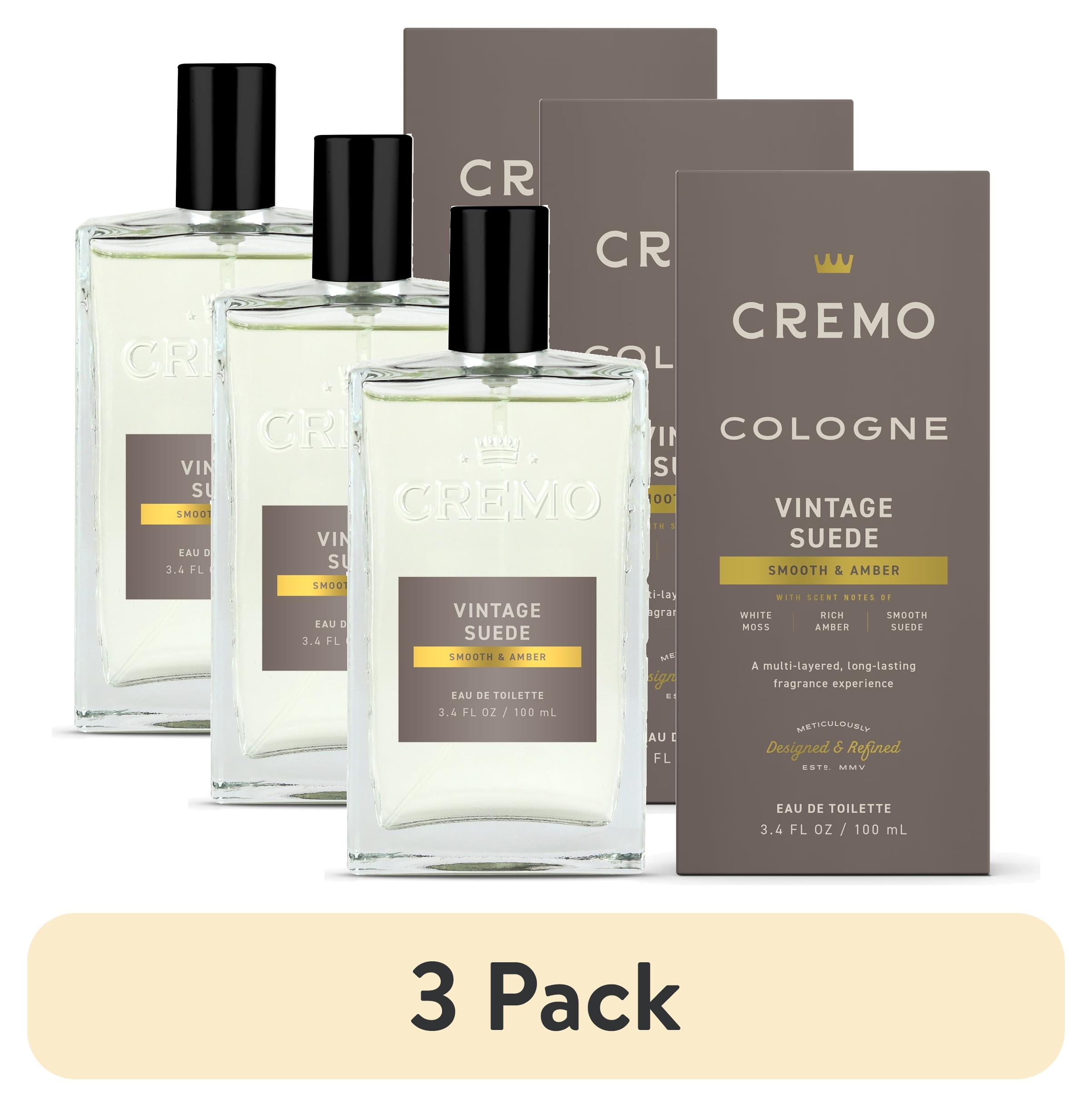 (3 pack) Cremo Reserve Collection Spray Cologne for Men, Vintage Suede, 3.4 fl oz