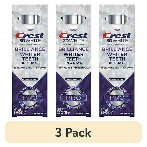 (3 pack) Crest 3D White Brilliance Pro Enamel Protect Toothpaste - 3oz