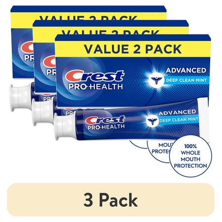 (6 pack) Crest Toothpaste, Pro-Health Advanced Deep Clean Mint Toothpaste (5.1oz) Twin Pack