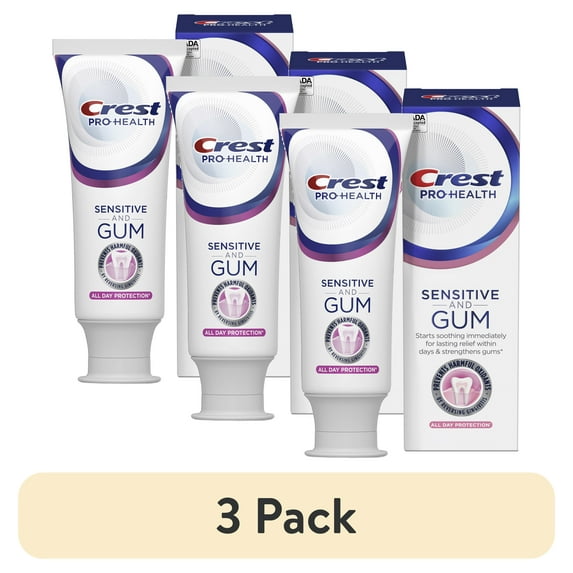 (3 pack) Crest Pro-Health Gum and Sensitivity, Sensitive Toothpaste, Mint, 3.7 oz