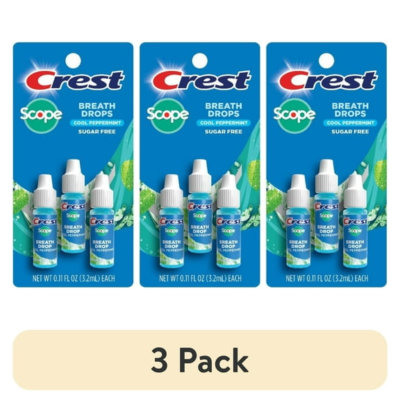 (3 pack) Crest Scope Breath Drops 3 Pack Sugar-Free Breath Fresheners