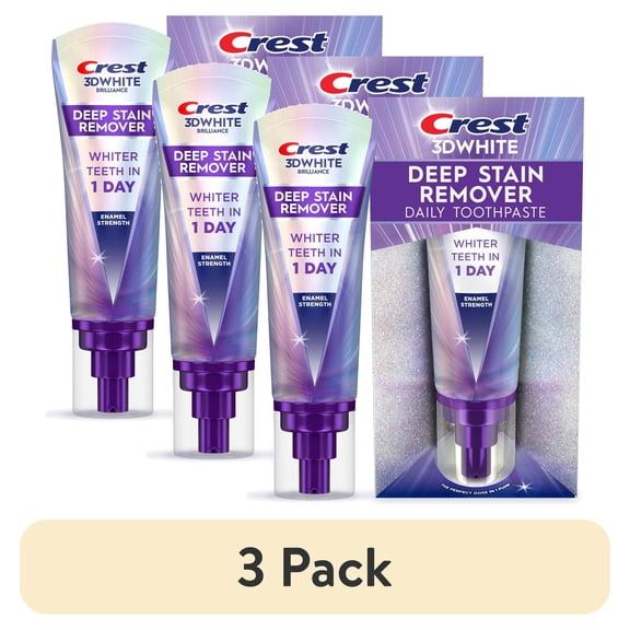 (3 pack) Crest Toothpaste 3DWhite Deep Stain Remover Enamel Strength - 3.1oz