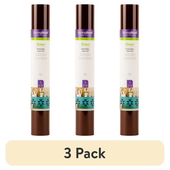 (3 pack) Cricut® Everyday Iron-On Vinyl, Brown, 12" x 24"