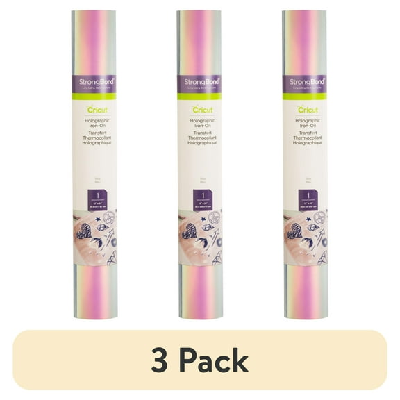 (3 pack) Cricut Holographic Iron-On Vinyl, 12" x 24"