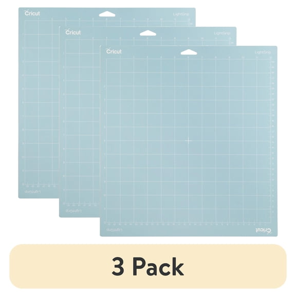 (3 pack) Cricut LightGrip Machine Mat, 12 in x 12 in, Blue