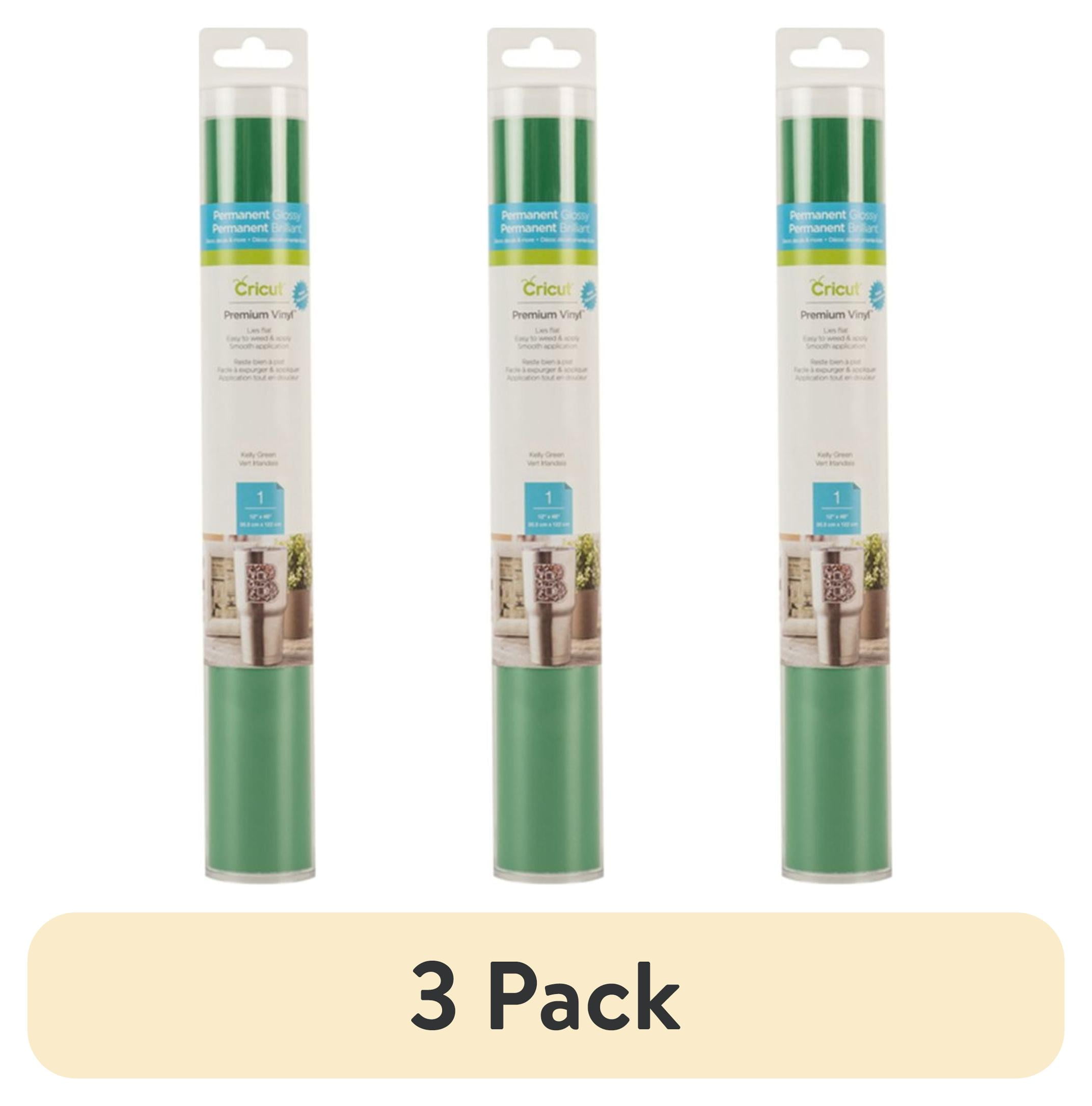 (3 pack) Cricut® Premium Vinyl – Permanent, Kelly Green, 12" x 48"