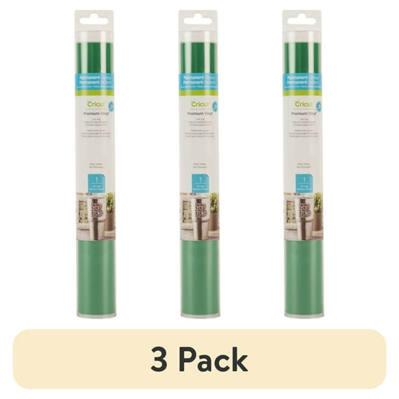 (3 pack) Cricut® Premium Vinyl – Permanent, Kelly Green, 12" x 48"