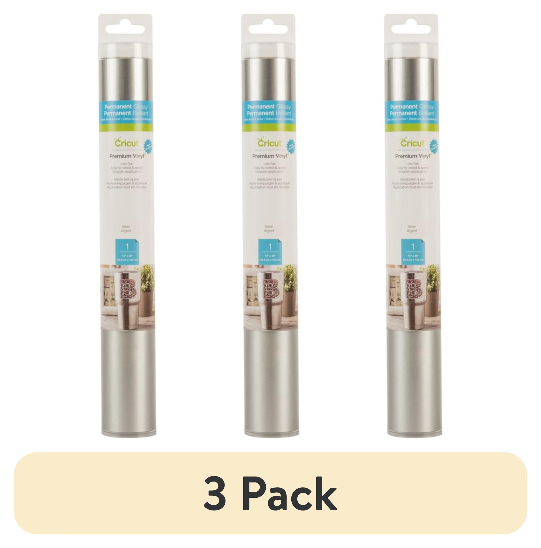 (3 pack) Cricut® Premium Vinyl™ – Permanent, Silver, 12" x 48"