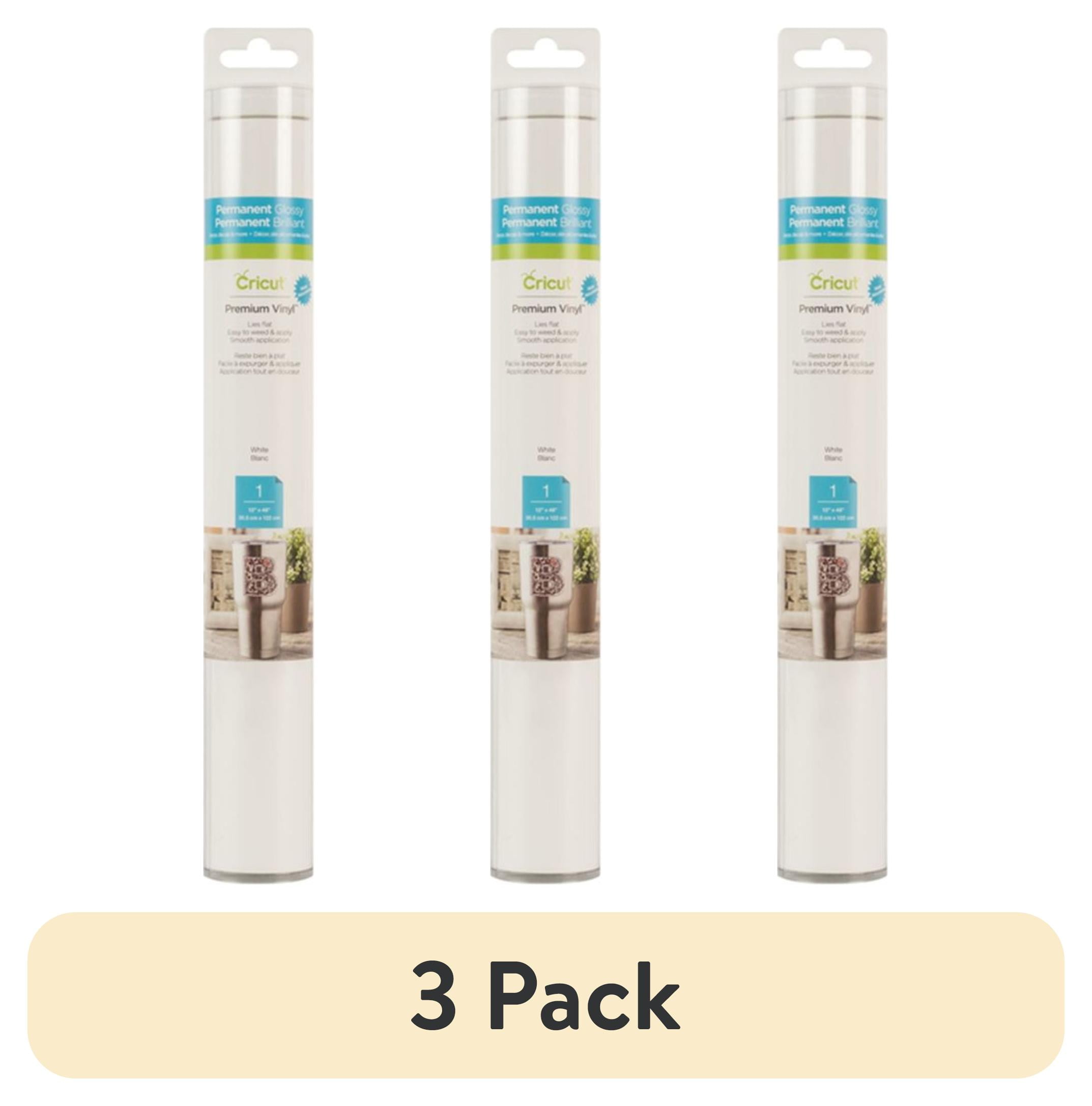 (3 pack) Cricut® Premium Vinyl – Permanent, White, 12" x 48"
