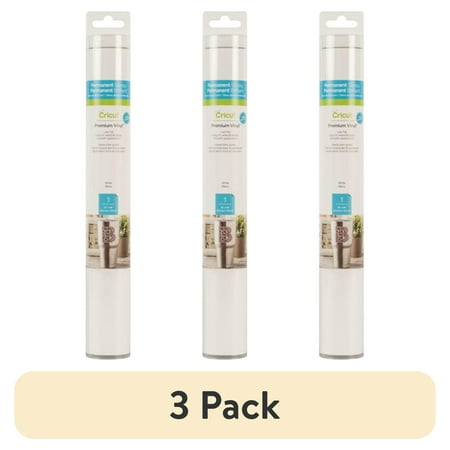 (3 pack) Cricut® Premium Vinyl – Permanent, White, 12" x 48"