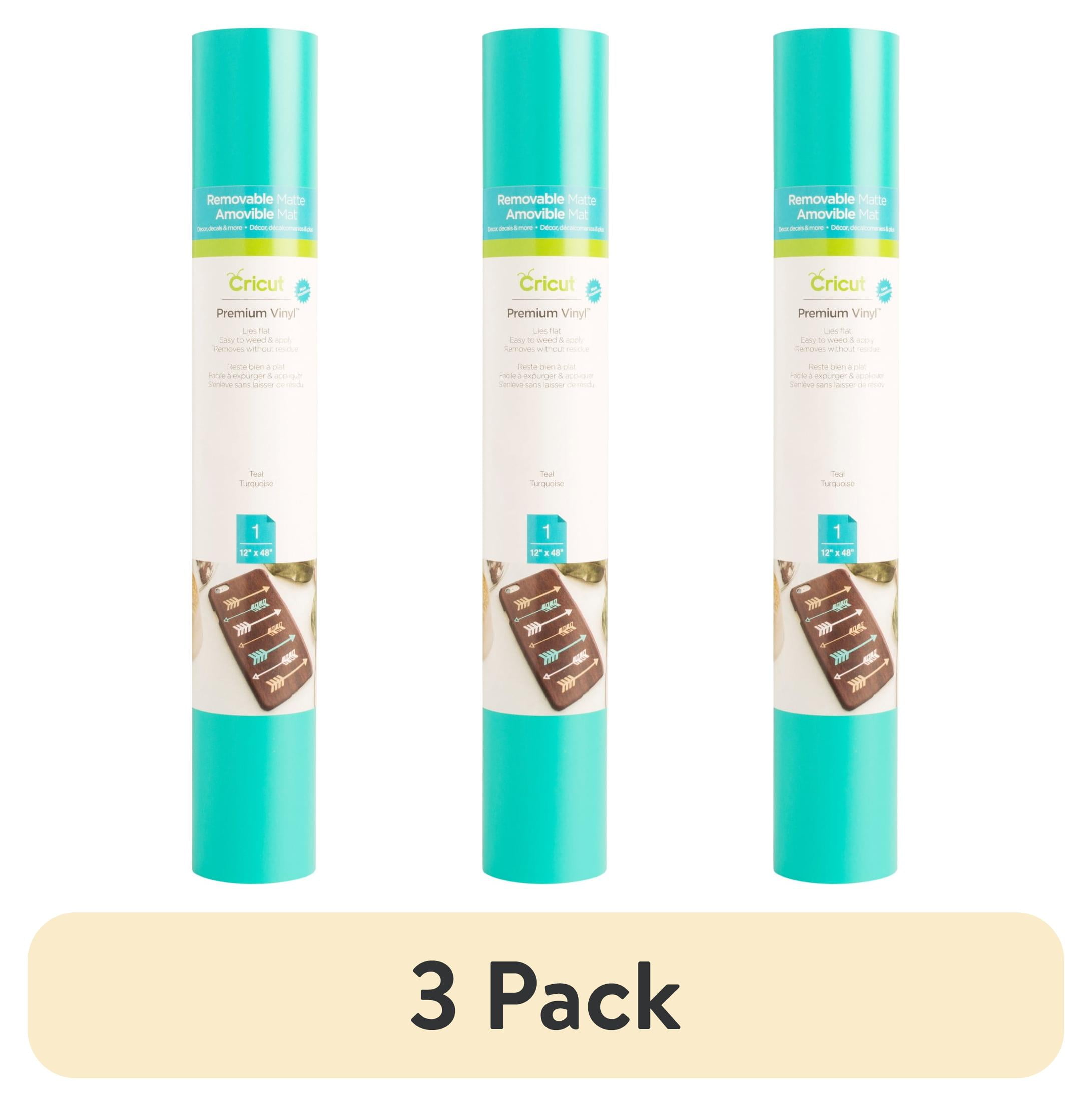 (3 pack) Cricut® Premium Vinyl™ – Removable, Teal, 12" x 48"