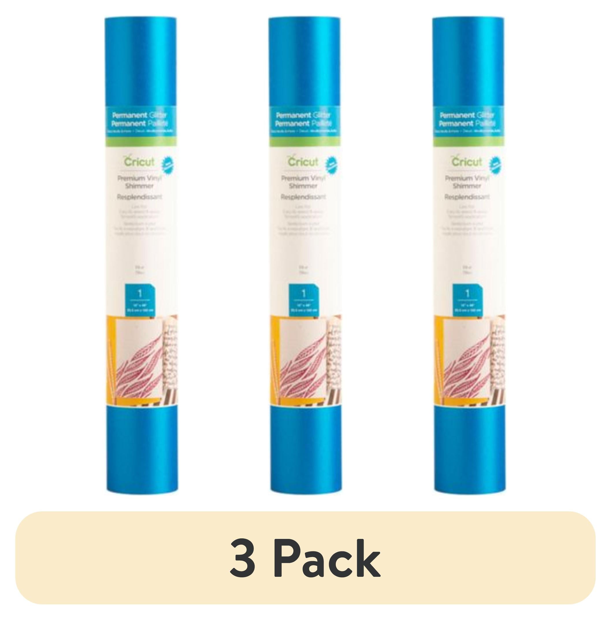 (3 pack) Cricut Premium Vinyl™ Shimmer Permanent, Blue, 12" x 48"