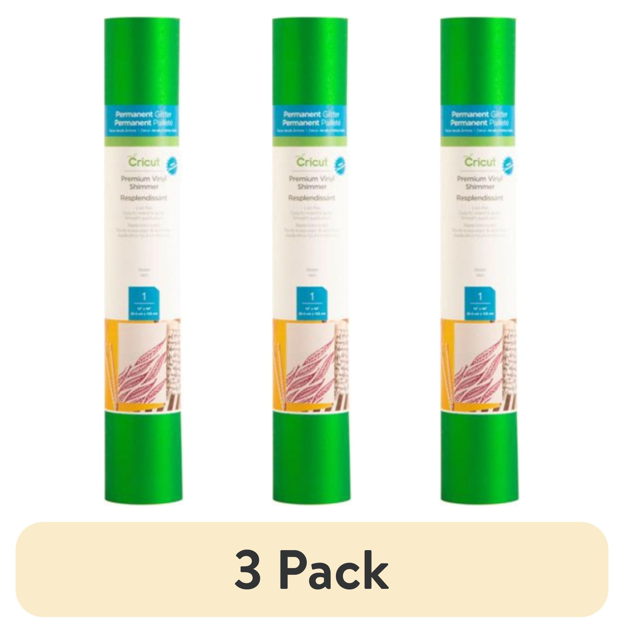 (3 pack) Cricut Premium Vinyl™ Shimmer Permanent, Shimmer Green, 12" x 48"