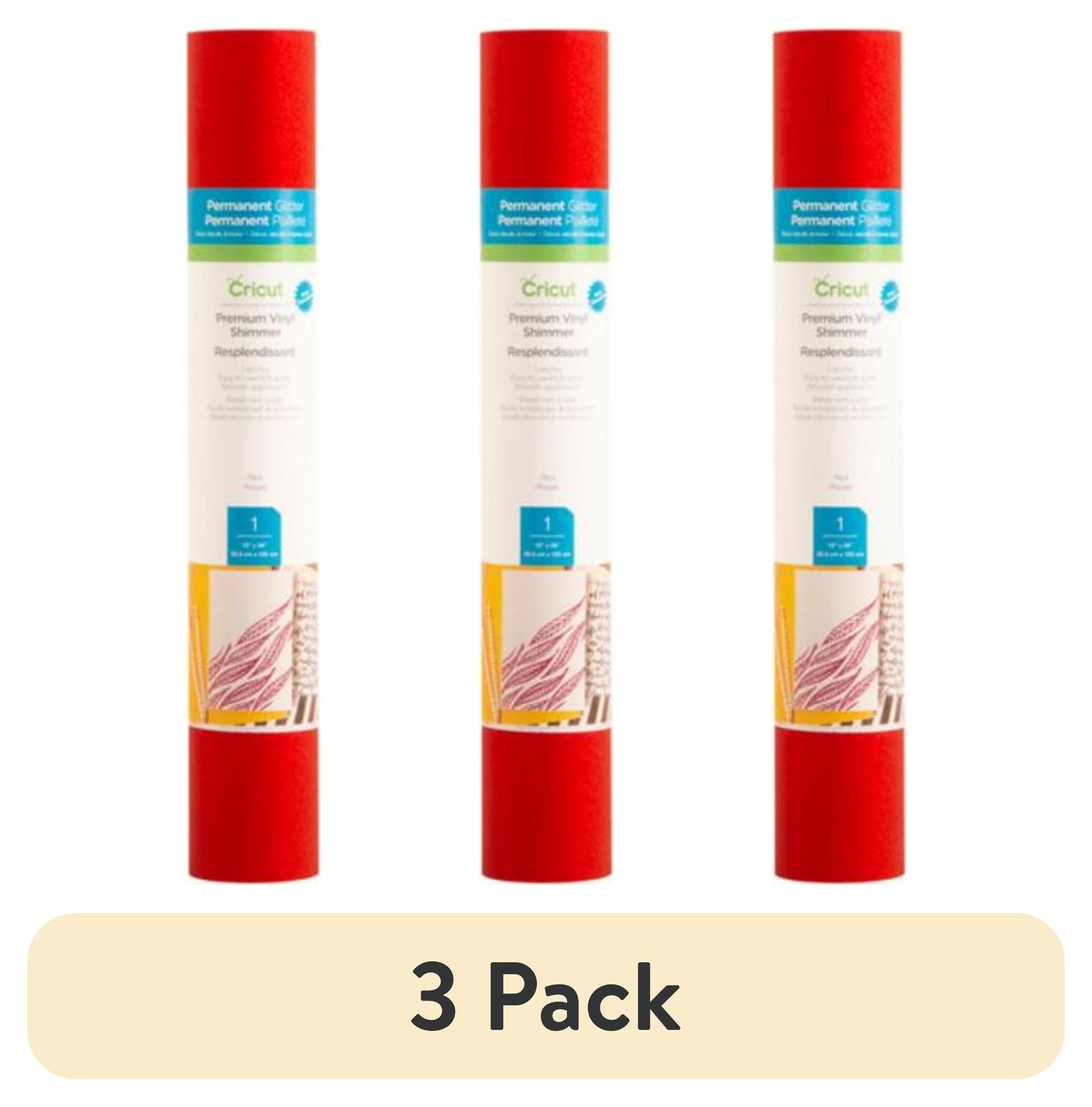 (3 pack) Cricut Premium Vinyl™ Shimmer Permanent, Shimmer Red, 12" x 48"
