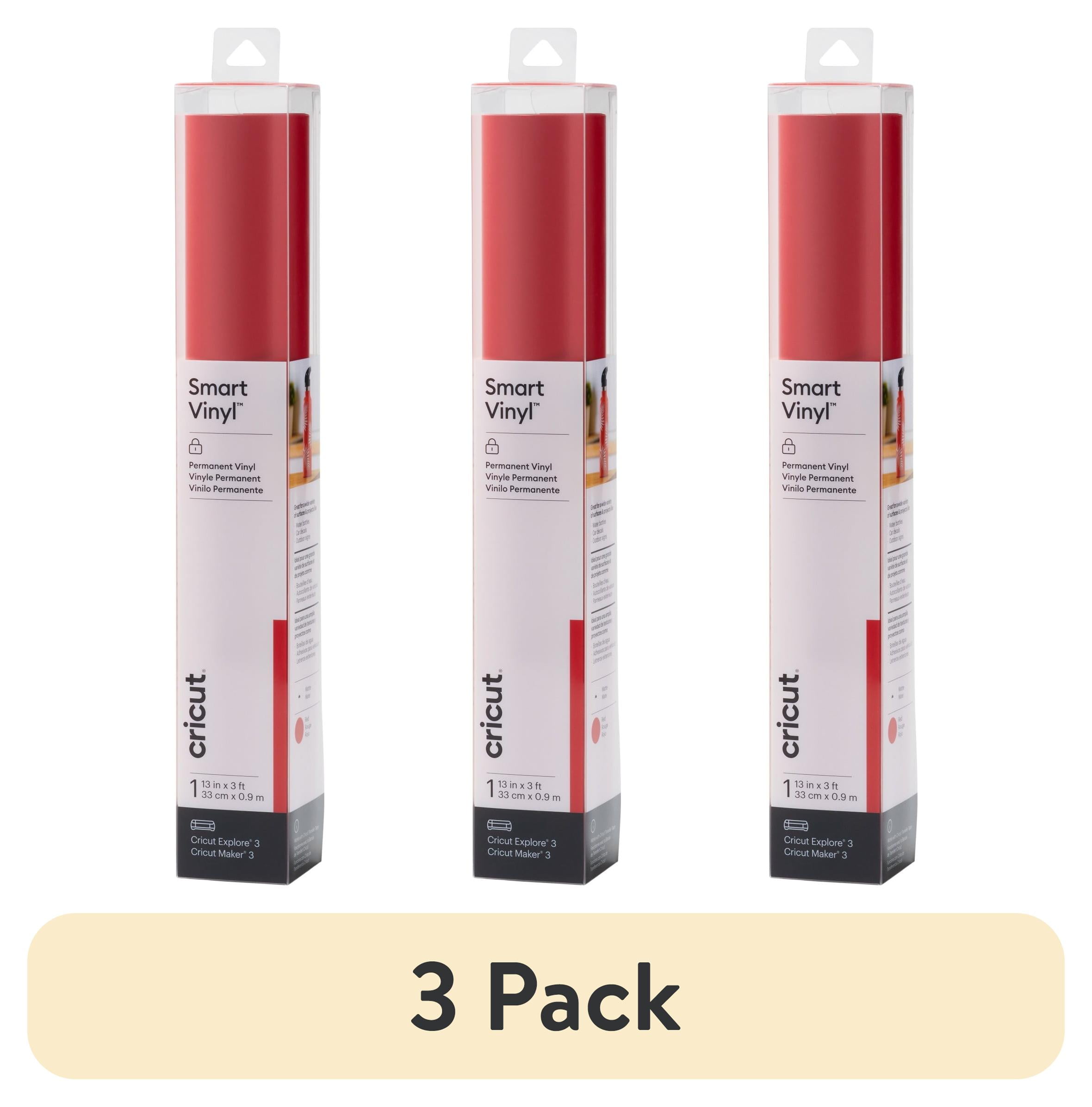 (3 pack) Cricut® Smart Vinyl™ – Permanent (3 ft) - Red, 13" x 36"
