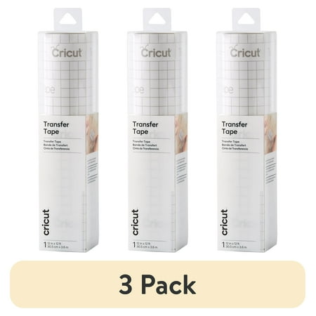 (3 pack) Cricut Transfer Tape (12 ft roll), 12" x 144"