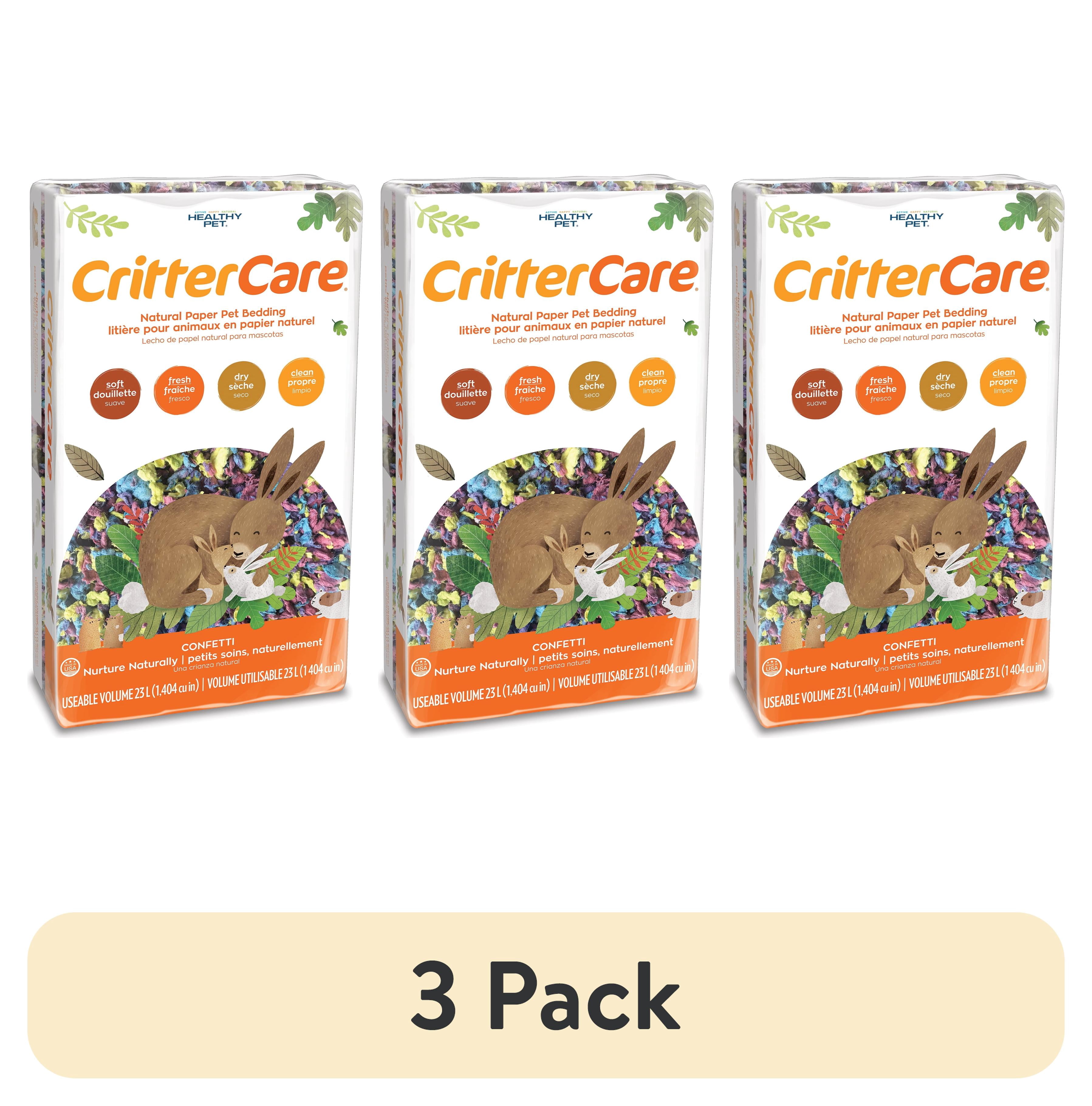 (3 pack) CritterCare Confetti Natural Paper Small Pet Bedding, 23 L