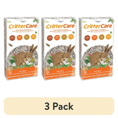 (3 pack) Crittercare Natural Paper Small Pet Bedding, 14 L