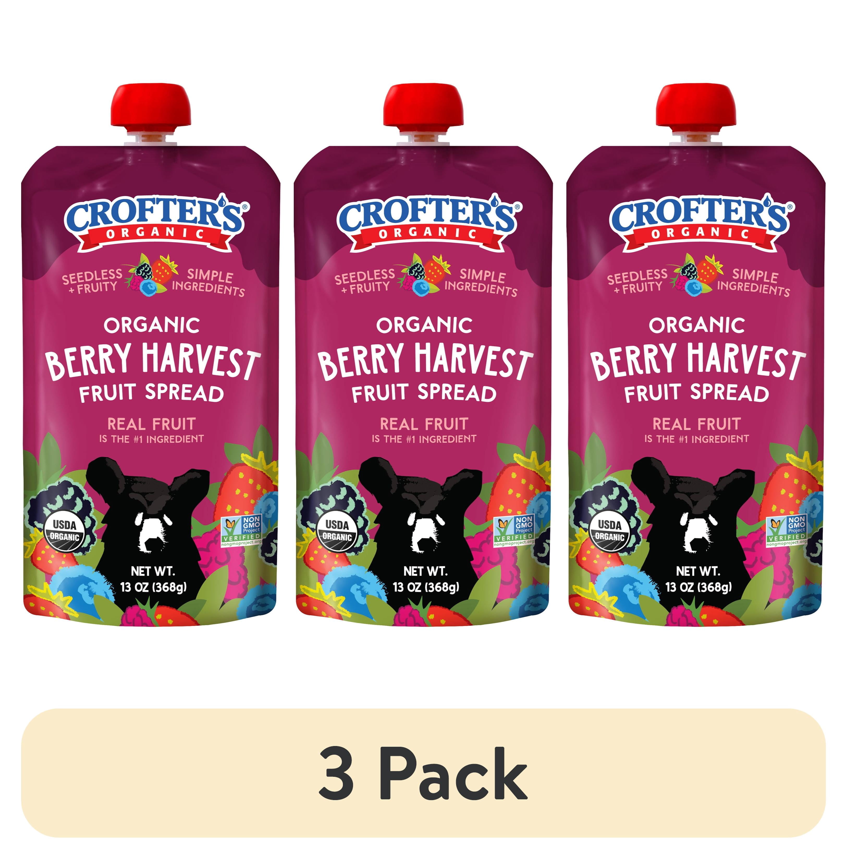 (3 pack) Crofter's Organic Berry Harvest Fruit Spread Squeeze, 13 oz