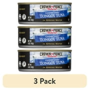 (3 pack) Crown Prince Natural Chunk Light Tongol Tuna in Spring Water, 5 oz Can