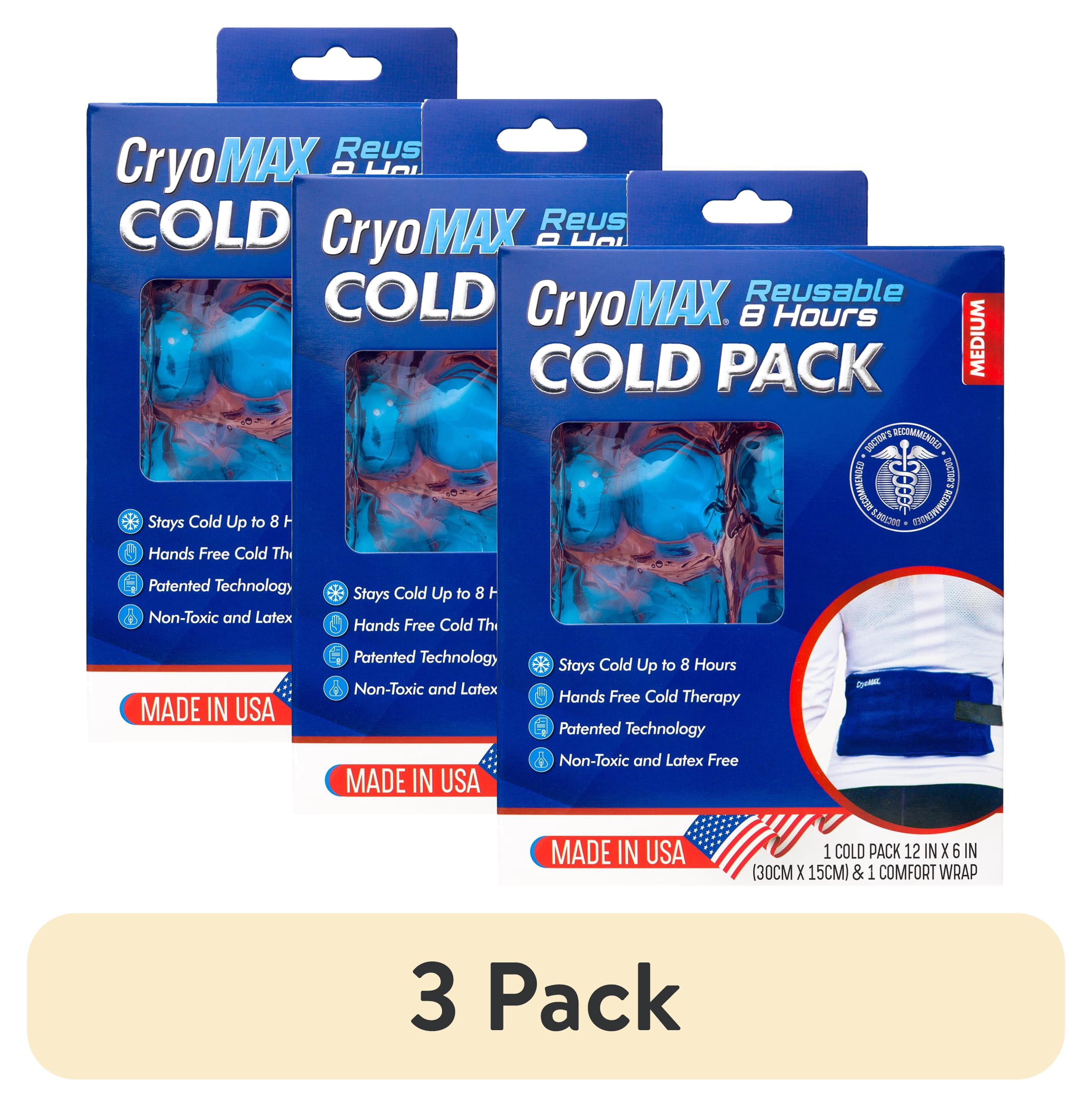 (3 pack) CryoMAX Medium 8-Hour Reusable Cold Pack Therapy