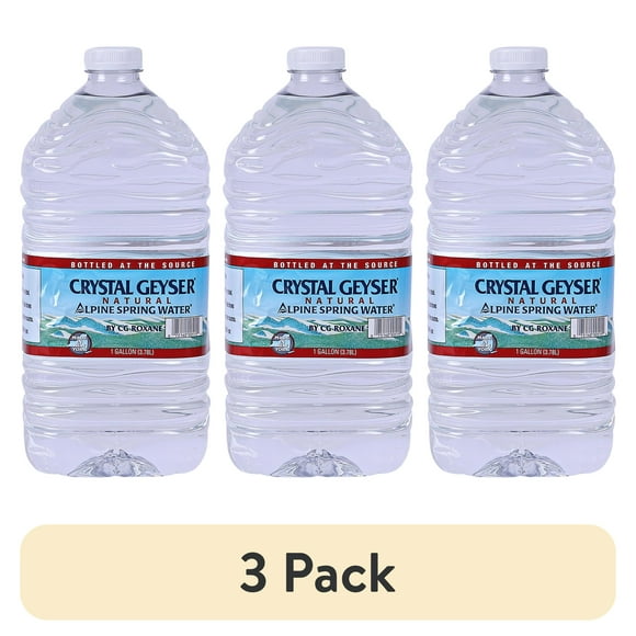 (3 pack) Crystal Geyser Alpine Spring Water, 1 Gallon Plastic Jug