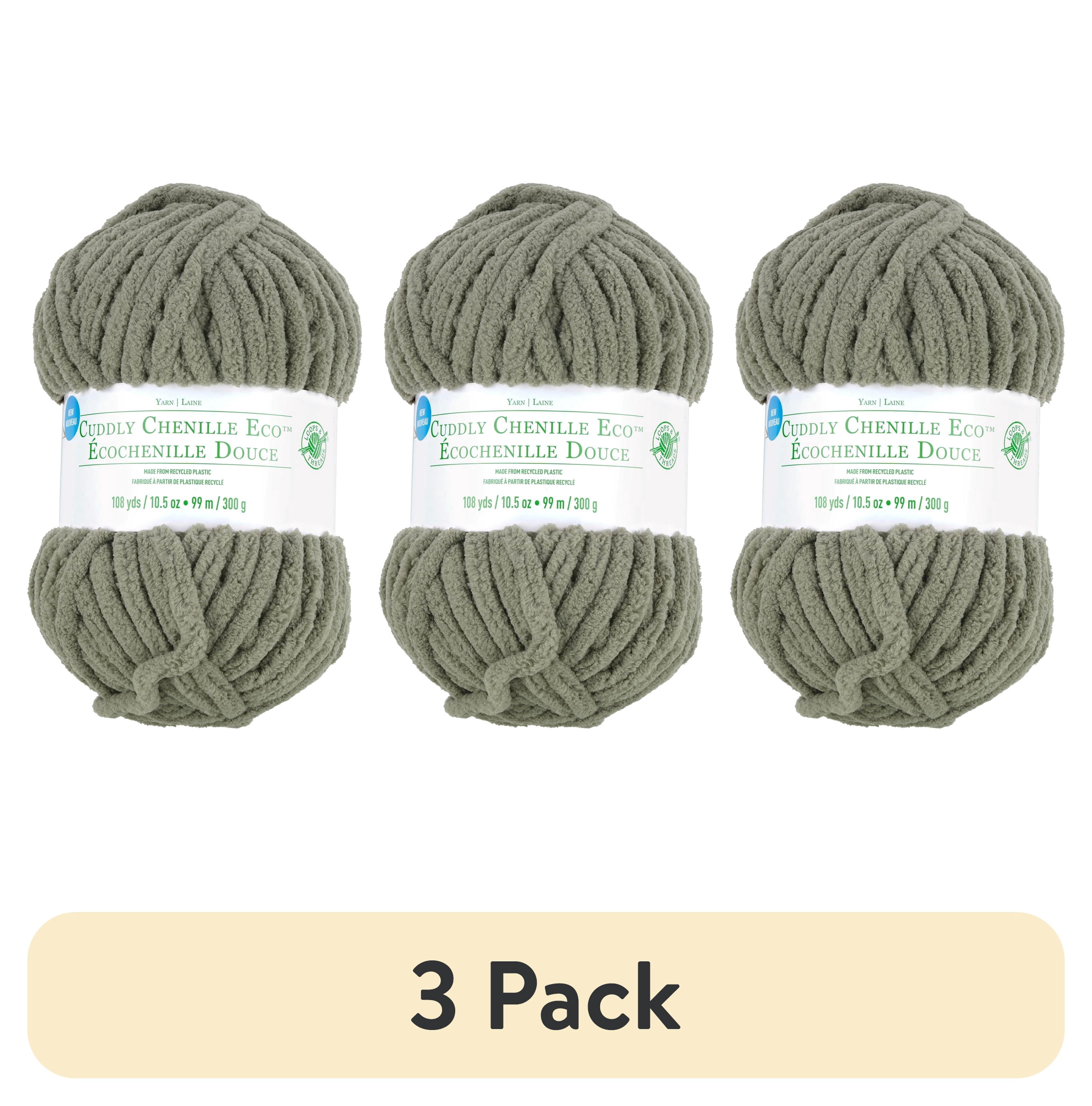 (3 pack) Cuddly Chenille Eco Yarn by Loops & Threads - Yarn for ...