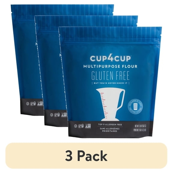 (3 pack) Cup 4 Cup Gluten Free Multipurpose Flour Blend, 3 lb Resealable Bag