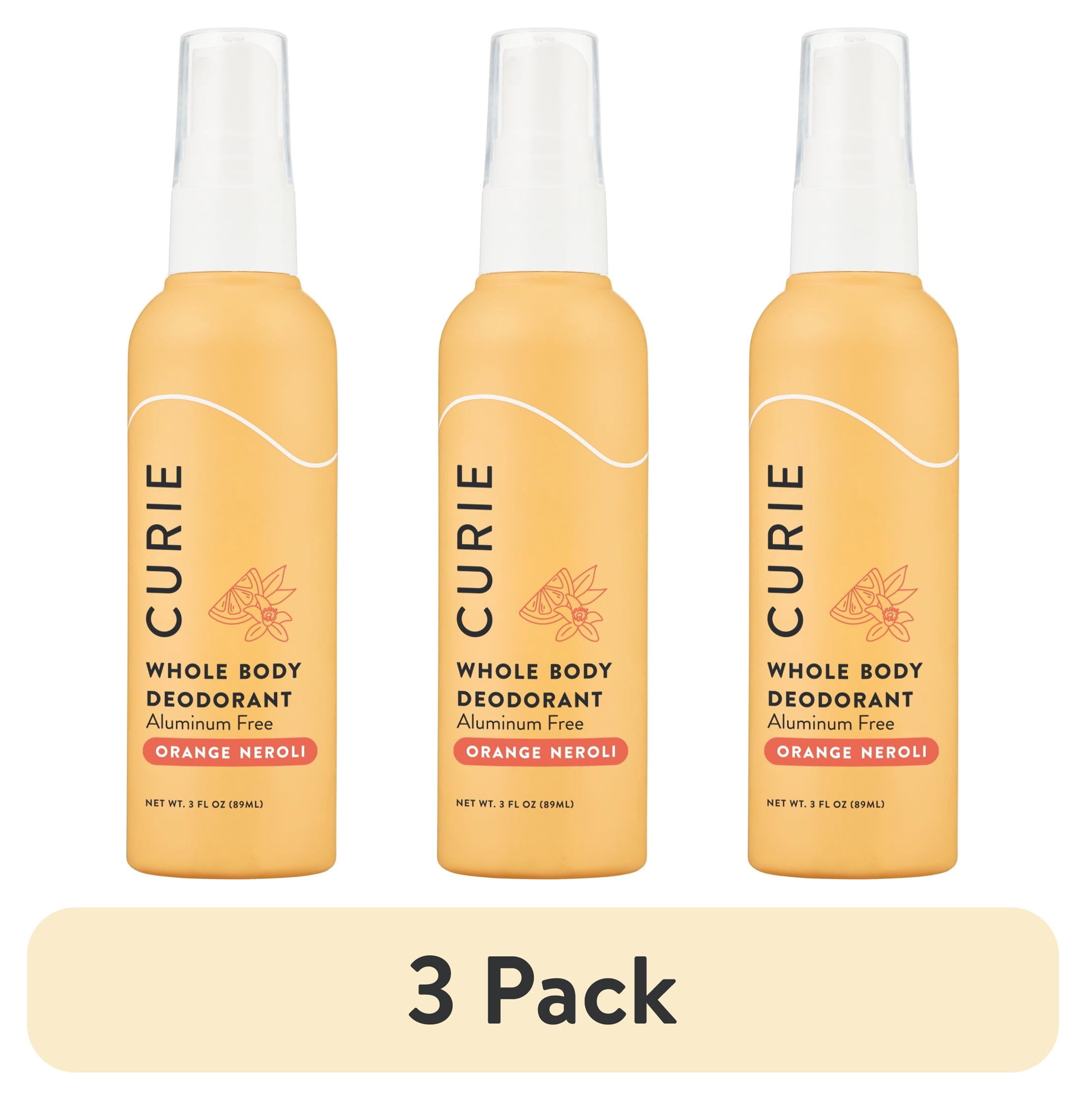 (3 pack) Curie Whole Body Deodorant, Orange Neroli, Aluminum-Free, for Men and Women, New, 3 fl oz