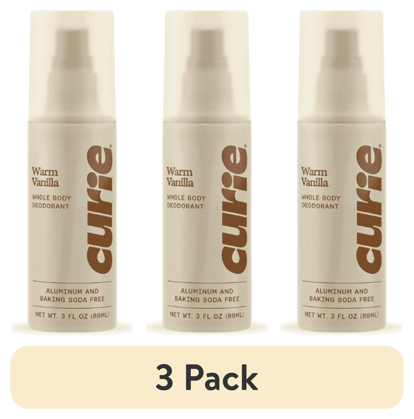 (3 pack) Curie Whole Body Deodorant, Warm Vanilla, Aluminum-Free, for Men and Women, 3 fl oz