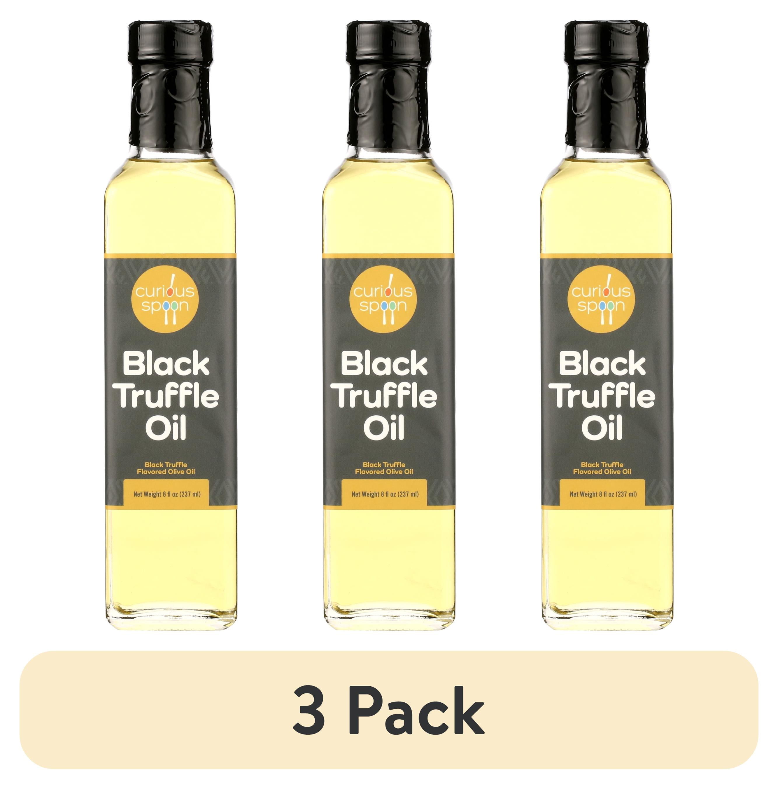 (3 pack) Curious Spoon Black Truffle Oil, 8oz - Glass