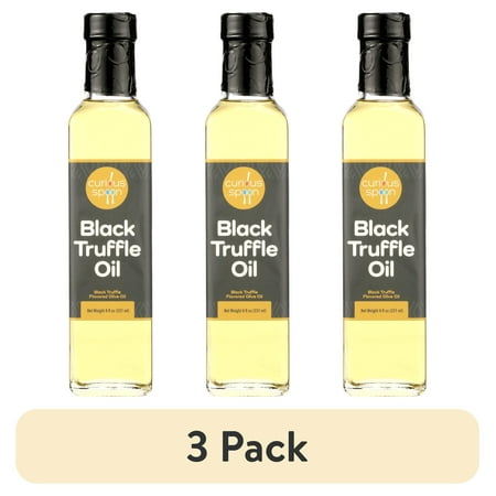 (3 pack) Curious Spoon Black Truffle Oil, 8oz - Glass