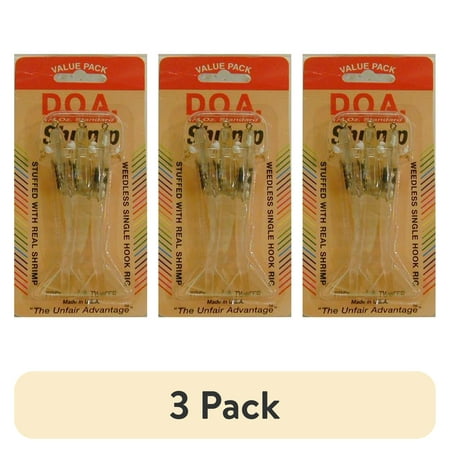 (3 pack) D.O.A. 3" Flavored Shrimp 3 Pack Clear - FSH3-3P/312