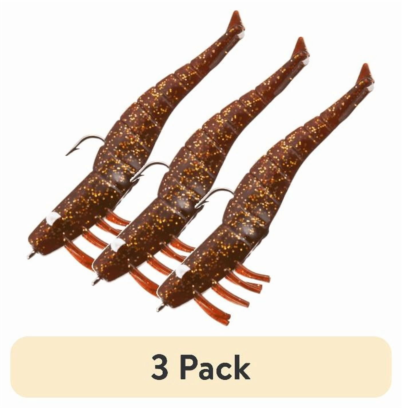 (3 pack) D.O.A. FSH4-3P-304 Shrimp Lure 4" 1/2 oz Rootbeer/Gold Glitter