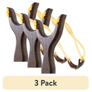 3 pack DAC Wooden Slingshot with Dark Brown Finish. Finish Color can Vary.