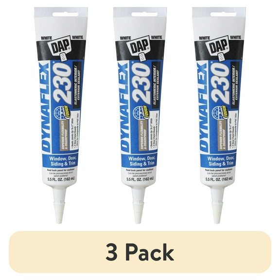 (3 pack) DAP Dynaflex 230 5.5 oz White Premium Sealant Caulk