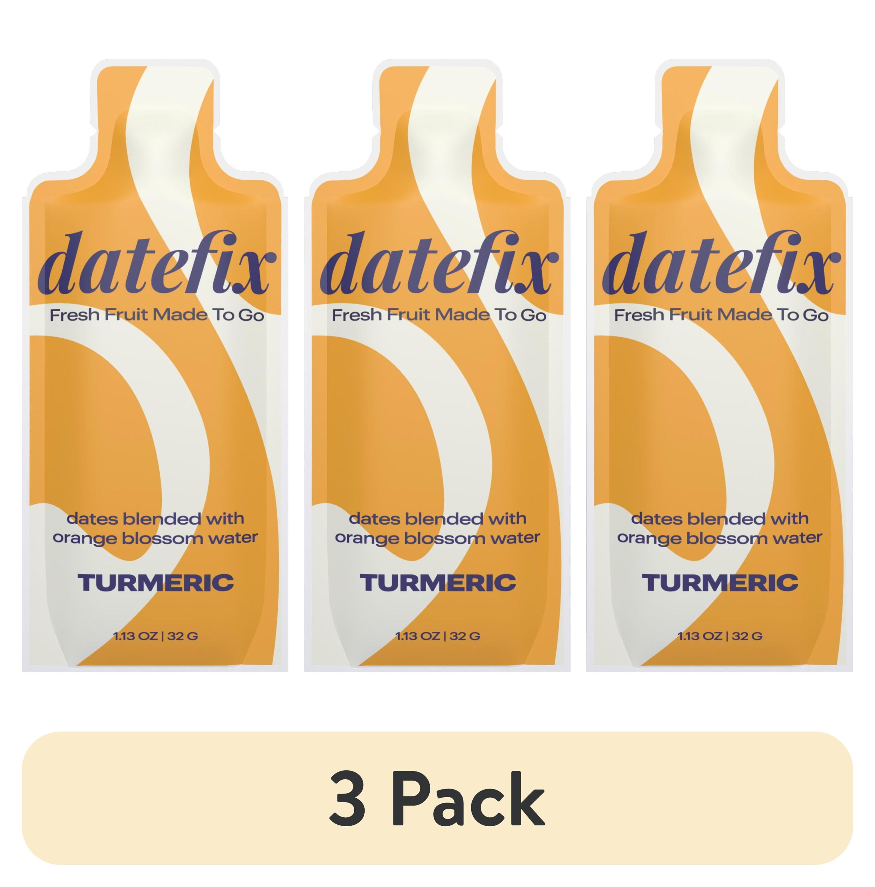 (3 pack) DATEFIX® Turmeric Whole Food Energy Snack, 1.13 oz Pouch
