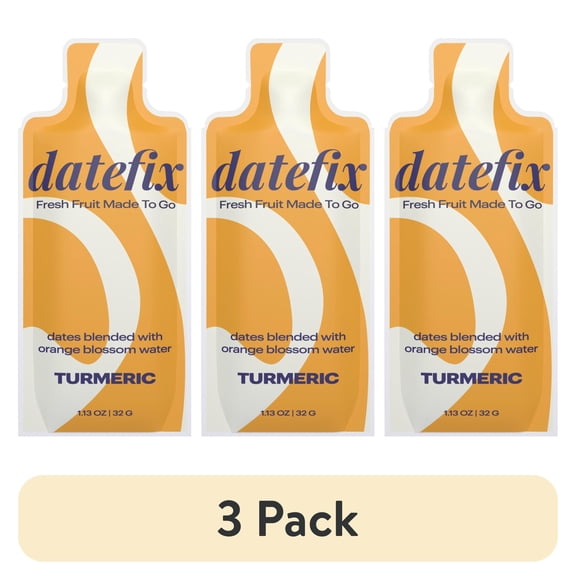 (3 pack) DATEFIX Turmeric Whole Food Energy Snack, 1.13 oz Pouch