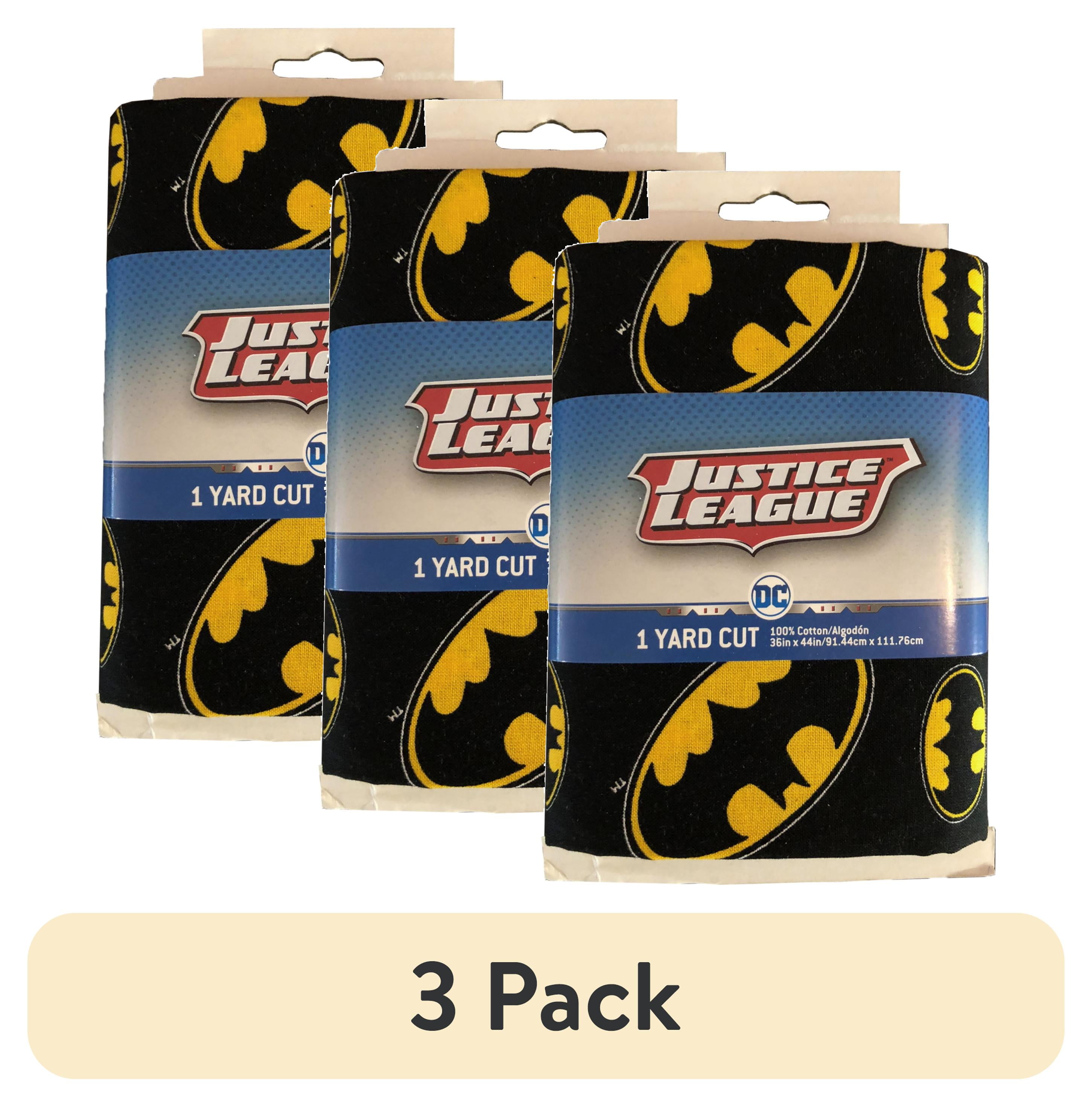 (3 pack) DC Comics 100% Cotton Fabric, Batman Symbol, 44" x 1 yard, Precut