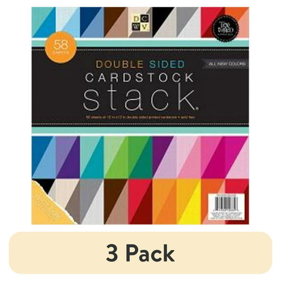 (3 pack) Cardstock Double Sided Stack 12X12 58 Sheets Textured