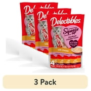 3 pack Hartz Delectables Squeeze Up for Kittens, Complete & Balanced Lickable Wet Cat Treat, Chicken, 4ct